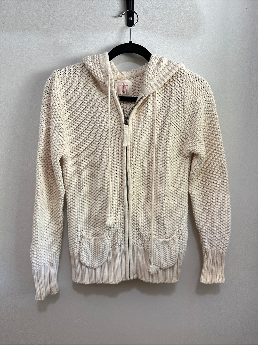 Vintage Old Navy Cream Knit Zip Hoodie
